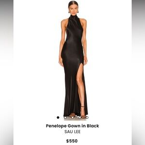 SAU LEE Black Backless Gown